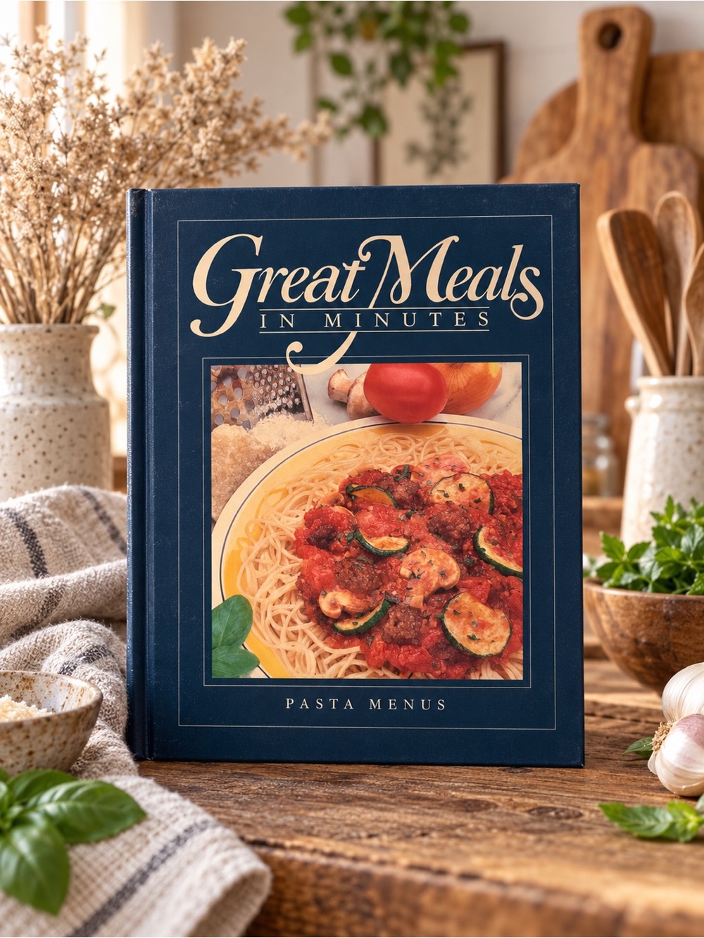 Time-Life Great Meals in Minutes Cookbook
Pasta Menus Vintage 1980s Hardcover